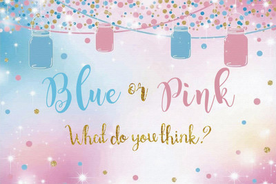 1db Újszülött Nemek Felfedő buli fiú vagy lány fotóhívás babazuhany háttér fotózáshoz Háttér dekor fotóstúdió kellékek