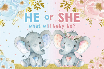 1db Újszülött Nemek Felfedő buli fiú vagy lány fotóhívás babazuhany háttér fotózáshoz Háttér dekor fotóstúdió kellékek