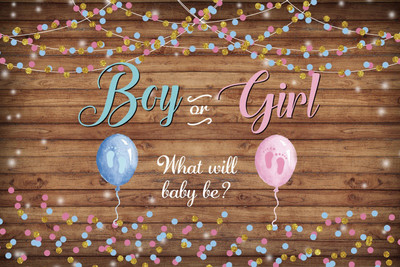 1db Újszülött Nemek Felfedő buli fiú vagy lány fotóhívás babazuhany háttér fotózáshoz Háttér dekor fotóstúdió kellékek