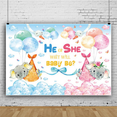 1db Újszülött Nemek Felfedő buli fiú vagy lány fotóhívás babazuhany háttér fotózáshoz Háttér dekor fotóstúdió kellékek