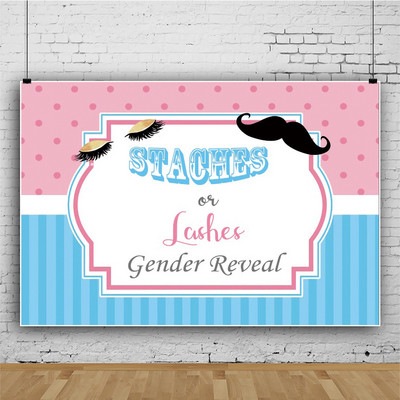 1db Újszülött Nemek Felfedő buli fiú vagy lány fotóhívás babazuhany háttér fotózáshoz Háttér dekor fotóstúdió kellékek