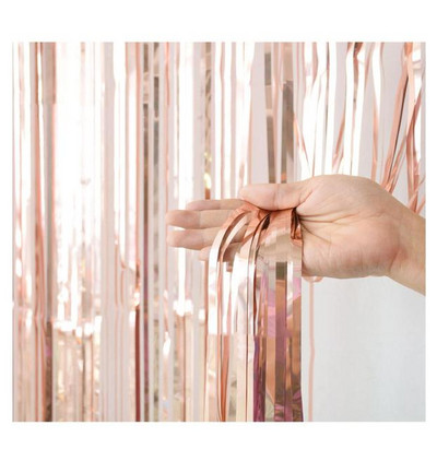 1 pakelis 1mx2m vakarėlio fono užuolaidos vaivorykštės lazerinės lietaus folijos kutais aukso viela skaidrios užuolaidos vestuvių gimtadienio vakarėlis