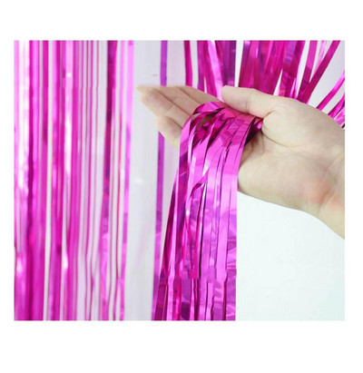 1 pakelis 1mx2m vakarėlio fono užuolaidos vaivorykštės lazerinės lietaus folijos kutais aukso viela skaidrios užuolaidos vestuvių gimtadienio vakarėlis