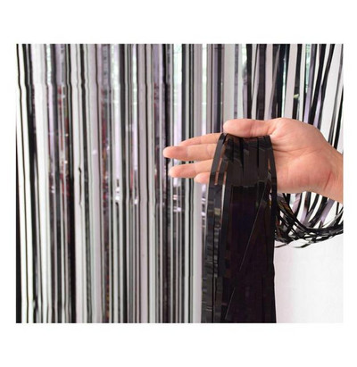 1 pakelis 1mx2m vakarėlio fono užuolaidos vaivorykštės lazerinės lietaus folijos kutais aukso viela skaidrios užuolaidos vestuvių gimtadienio vakarėlis