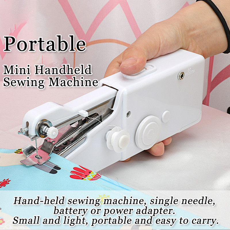 Hordozható mini kézi varrógép Háztartási vezeték nélküli elektromos öltés kézimunka készlet Gyorsjavító Ruhák Fűzés Kézimunka Eszközök