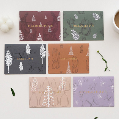 6 db/szett Ünnepi üdvözlőlap borítékokkal és matricákkal Születésnapi esküvői ünnepi parti meghívókártyák Üzenet áldás kártya