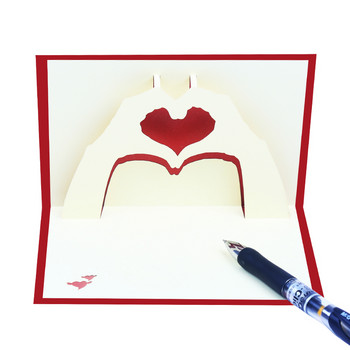 3D Hands Show Love Pop Up Ευχετήρια κάρτα για την Ημέρα του Αγίου Βαλεντίνου Σύζυγος φίλη Προσκλητήριο γάμου Ευχαριστίες δώρο για την επέτειο
