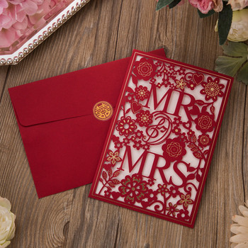 5 τεμ./παρτίδα Προσκλητήριο γάμου Mr&Mrs με εσωτερική κάρτα Δωρεάν εκτύπωση μέσα σε Glitter Paper Party Big Show Festival ευχετήρια κάρτα