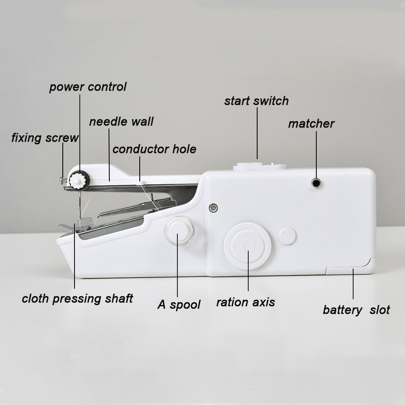 INNE rankinių siuvimo mašinų mini nešiojamasis pagalbinis namų apyvokos belaidis elektrinis dygsnio rankdarbių rinkinys, skirtas greitai taisyti „pasidaryk pats“ drabužius