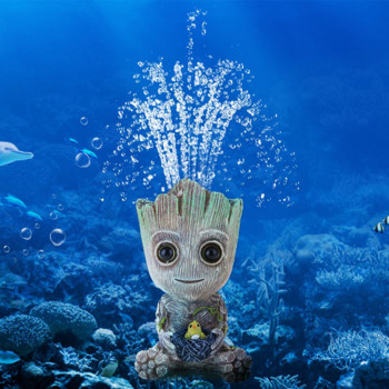 Сладко дърво Groot Fish Tank Кислородна помпа Bubble Stone Орнаменти Декорация на аквариум Аксесоари за аквариум