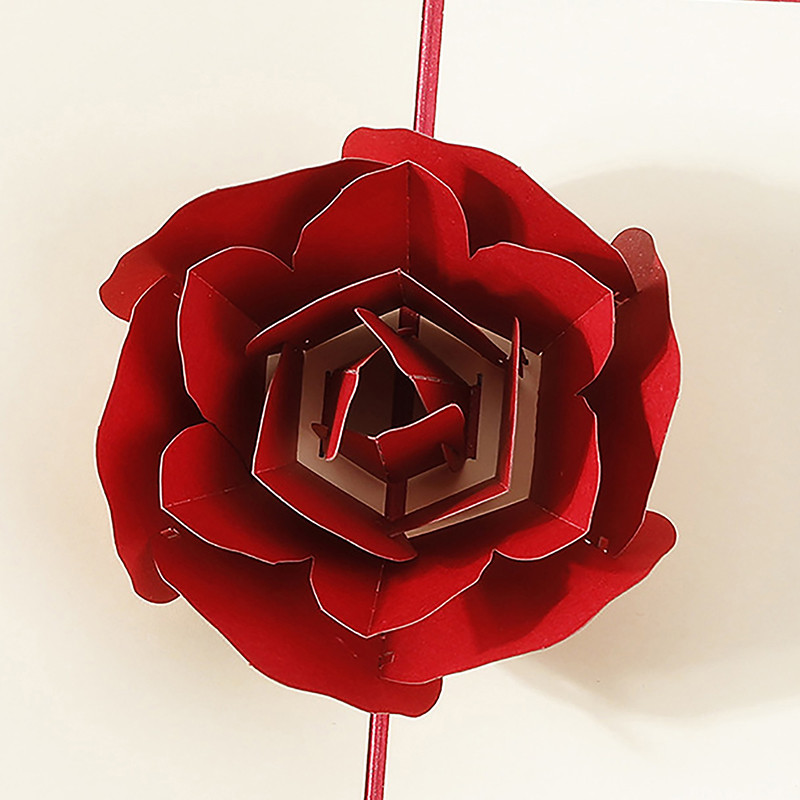 Rožu ziedu pastkarte 3D uznirstoša apsveikuma kartītes kāzu dzimšanas dienas gadadiena pāriem sievai vīram Valentīna dienas dāvana