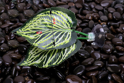 1gab. Zivju tvertņu mākslīgo lapu zivju atpūtas gultas dekors Akvārija dekorēšana Peldošās gultas Lapu šūpuļtīkls Cīņa Asaris Betta Spawning