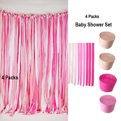 4,5 cmX25M barkácsolt krepppapír szalagok hátterek szalagok függöny fotózáshoz hátterek esküvői születésnapi partihoz babazuhany dekoráció