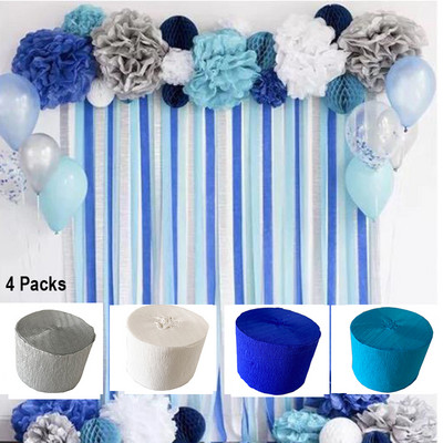 4,5 cmX25M barkácsolt krepppapír szalagok hátterek szalagok függöny fotózáshoz hátterek esküvői születésnapi partihoz babazuhany dekoráció