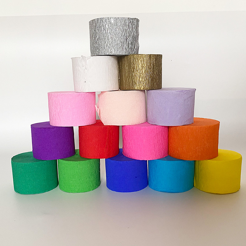 4,5 cmX25M barkácsolt krepppapír szalagok hátterek szalagok függöny fotózáshoz hátterek esküvői születésnapi partihoz babazuhany dekoráció