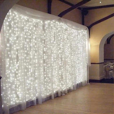 3M 300 LED kardinapael, valguspärga peo taustadekoratsioon täiskasvanud laste sünnipäevaks pulmade kaunistamiseks poissmeeste juubeliks