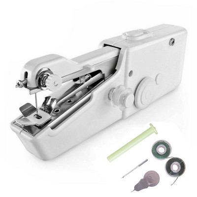 Hordozható kézi mini varrógép Kézimunka vezeték nélküli gyors, kézreálló öltés varrni ruhák elektromos varrógép véletlenszerű színek
