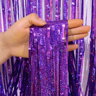 Vakarėlio užuolaidos fonas Gimtadienio dekoravimas Bachelorette Party Blizgučiais blizgučiais Fringe Lazerinė užuolaida Kūdikių dušas Vestuvių dekoras