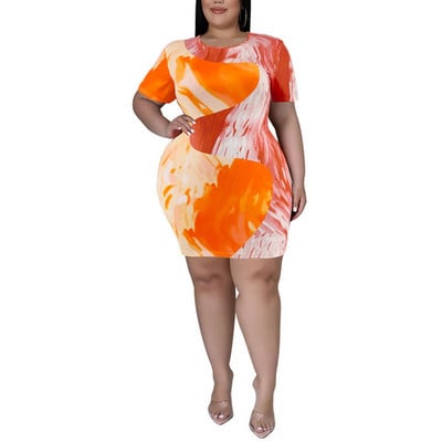 Rochii de mărime Plus, vara 2022 4XL 5XL, la modă pentru femei, cu mâneci scurte, cu mâneci scurte, bodycon, rochie de damă, cu decolteu în formă de mare