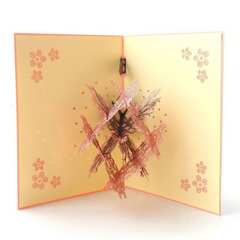 Ρομαντικές κάρτες 3D για την ημέρα του Αγίου Βαλεντίνου για αναδυόμενη κάρτα Cherry Blossom με σετ φακέλου για την επέτειο γάμου Her Him Drop Shipping