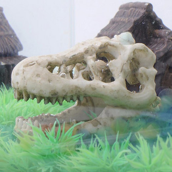 Resin Aquarium Simulation Dinosaur Skull House Cave Fish Tank Τοπίο Στολίδι