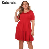 Nagy méretű női ruházat, 2022 nyár, alkalmi tömör, rövid ujjú fodros miniruha, divatos női ruha, nagy méretű ruha, 4XL: