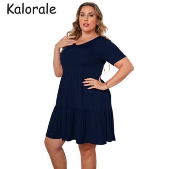 Γυναικεία Ρούχα Plus Size Καλοκαίρι 2022 Casual βολάν με κοντό μανίκι Μίνι φόρεμα Γυναικεία μόδα Vestidos Πανί μεγάλου μεγέθους 4XL: