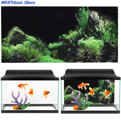 Hot Aquarium Background Poster 3D PVC Adhesive Sticker Fish Tank Underwater World  Backdrop Decoration Paper Landscape Wallpaper