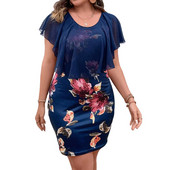 Liela izmēra sieviešu apģērbi Till O kakla ziedu Bodycon Mini kleita Vasara 2023 Eleganta ballīšu kleitas Sieviešu nakts luksusa kleitas 5XL