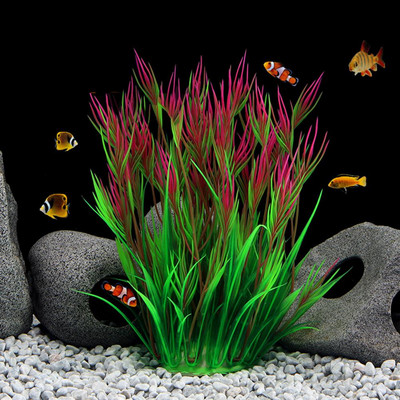 Ανθεκτικό φυτό ψαριών ενυδρείου Ζωντανό χρώμα Ρεαλιστικό πλαστικό τεχνητό τεχνητό ενυδρείο φυτό ψαριών φυτά νερού Εύκολο στον καθαρισμό
