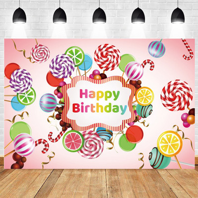 Rózsaszín édes fánk háttér Lány fánkparti háttér fali szalaghirdetés fánk Boldog születésnapi parti dekoráció gyerekeknek fotó kellék