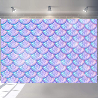 Disney Mermaid Baby Shower születésnapi fotózás Háttér víz alatt Korallhéj mérlegek hercegnő születésnapi parti dekoráció