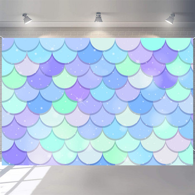 Disney Mermaid Baby Shower születésnapi fotózás Háttér víz alatt Korallhéj mérlegek hercegnő születésnapi parti dekoráció