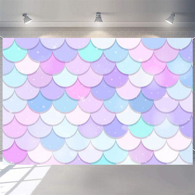 Disney Mermaid Baby Shower születésnapi fotózás Háttér víz alatt Korallhéj mérlegek hercegnő születésnapi parti dekoráció