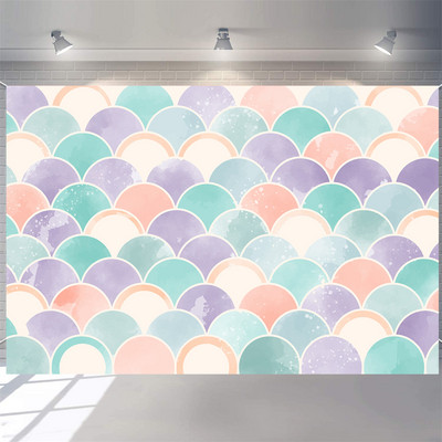 Disney Mermaid Baby Shower születésnapi fotózás Háttér víz alatt Korallhéj mérlegek hercegnő születésnapi parti dekoráció