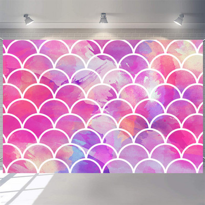 Disney Mermaid Baby Shower születésnapi fotózás Háttér víz alatt Korallhéj mérlegek hercegnő születésnapi parti dekoráció