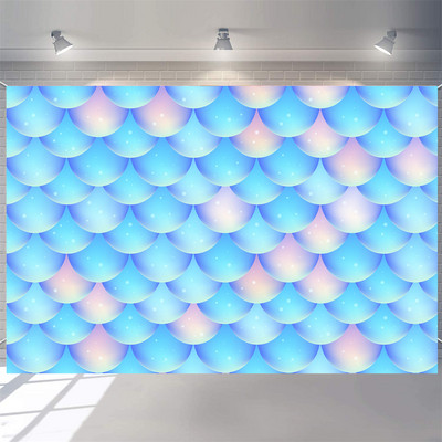 Disney Mermaid Baby Shower születésnapi fotózás Háttér víz alatt Korallhéj mérlegek hercegnő születésnapi parti dekoráció