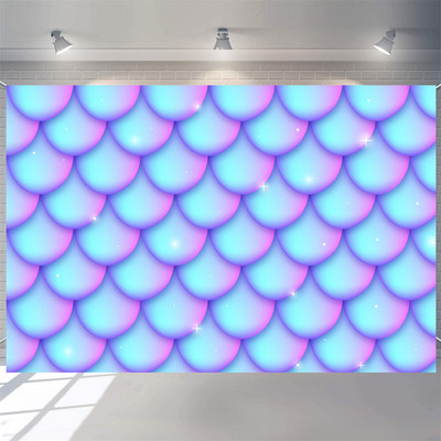 Disney Mermaid Baby Shower születésnapi fotózás Háttér víz alatt Korallhéj mérlegek hercegnő születésnapi parti dekoráció