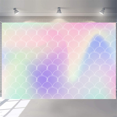 Disney Mermaid Baby Shower születésnapi fotózás Háttér víz alatt Korallhéj mérlegek hercegnő születésnapi parti dekoráció