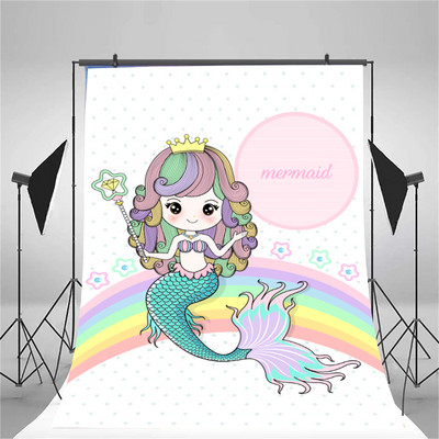 Disney Mermaid Baby Shower születésnapi fotózás Háttér víz alatt Korallhéj mérlegek hercegnő születésnapi parti dekoráció