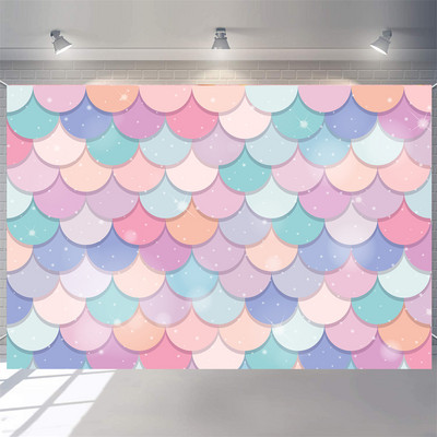 Disney Mermaid Baby Shower születésnapi fotózás Háttér víz alatt Korallhéj mérlegek hercegnő születésnapi parti dekoráció