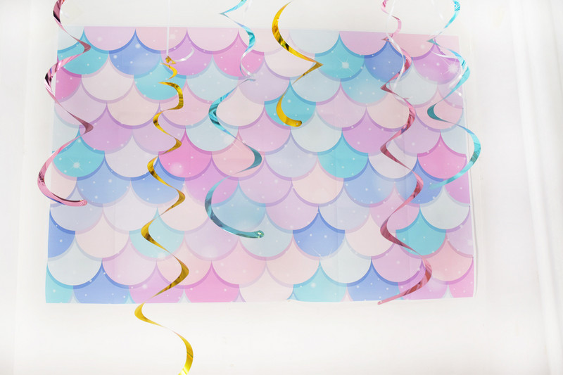 Disney Mermaid Baby Shower születésnapi fotózás Háttér víz alatt Korallhéj mérlegek hercegnő születésnapi parti dekoráció