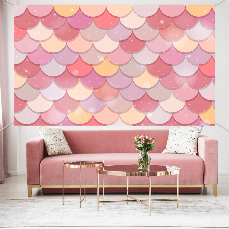 Disney Mermaid Baby Shower születésnapi fotózás Háttér víz alatt Korallhéj mérlegek hercegnő születésnapi parti dekoráció