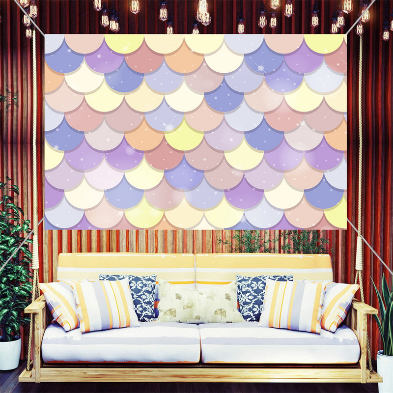 Disney Mermaid Baby Shower születésnapi fotózás Háttér víz alatt Korallhéj mérlegek hercegnő születésnapi parti dekoráció