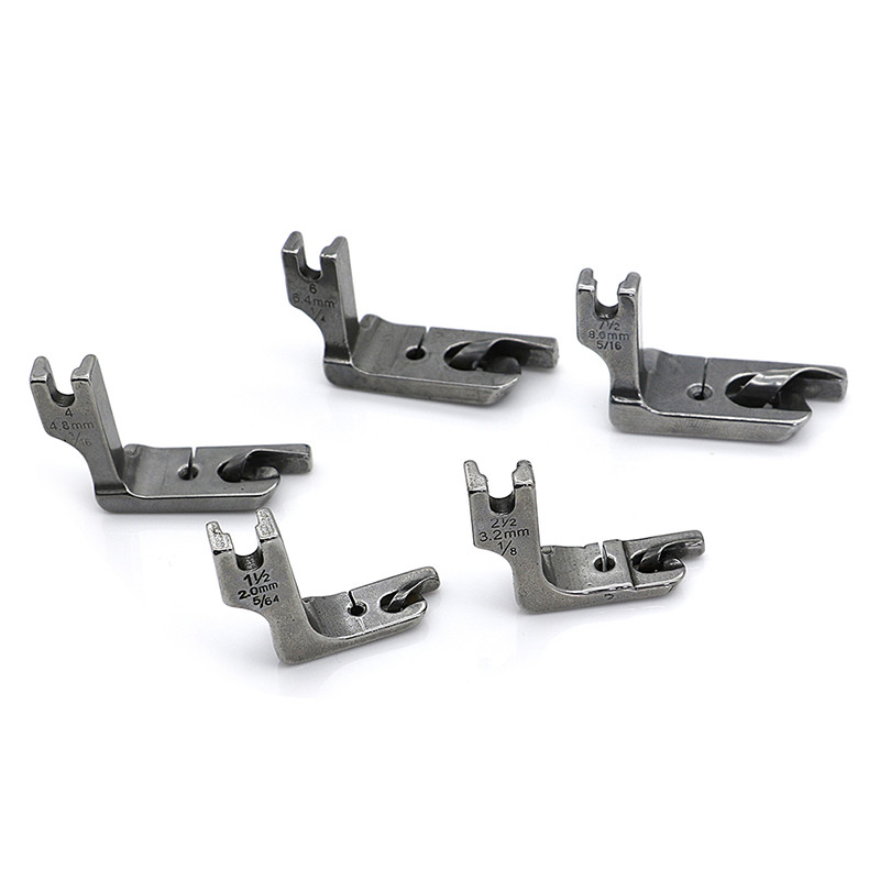 Kiváló minőségű, 5 méretű, 1/4"-es 6,4 mm-es 5/16"-es 8 mm-es varrógép Ipari szegélynyomótalp/láb