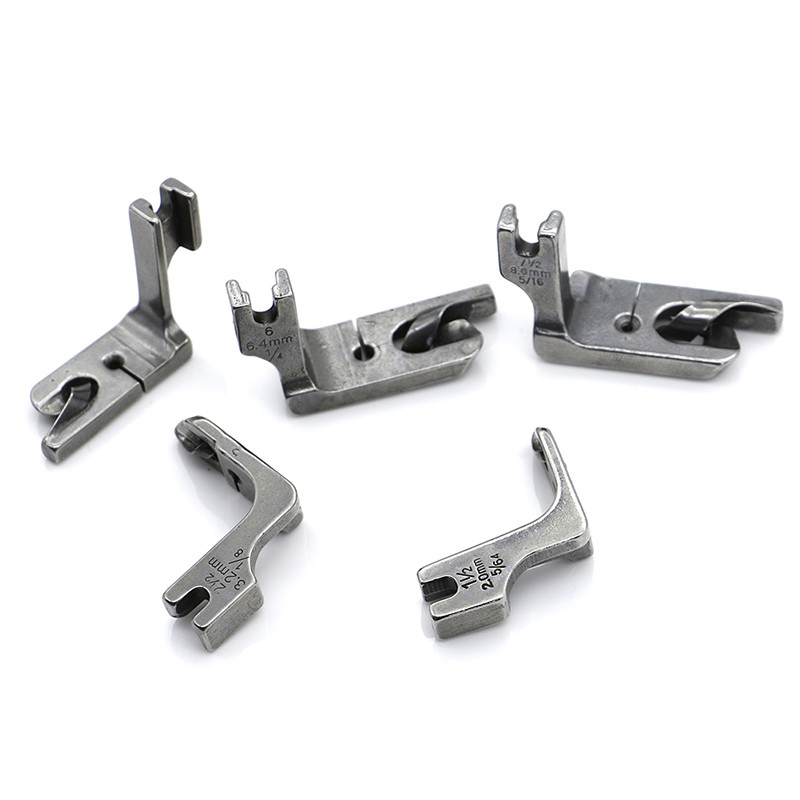 Kiváló minőségű, 5 méretű, 1/4"-es 6,4 mm-es 5/16"-es 8 mm-es varrógép Ipari szegélynyomótalp/láb
