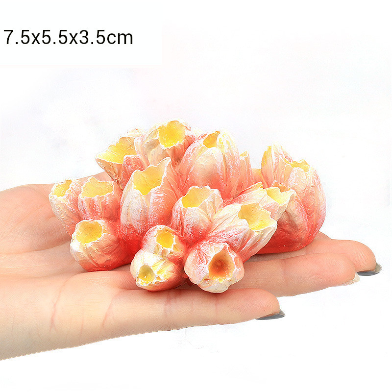 Mākslīgie koraļļu zivju tvertņu rotājumi Simulācija jūras zvaigzne sveķu rifs klints ainava akvārija dekorēšana, darbvirsmas rotājums