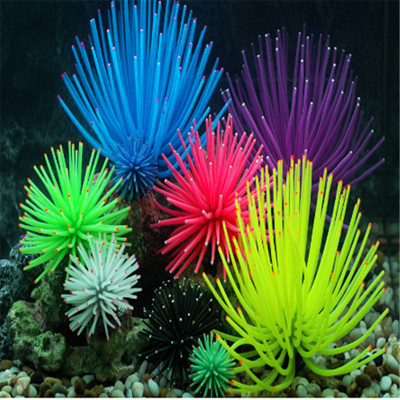Светещ изкуствен морски таралеж Корал Аквариум Изкуствен корал Растение Подводен пейзаж Аквариум Аксесоари за аквариум