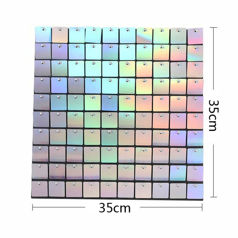 35*35CM kvadratiniai blizgučiai, blizgantys blizgučiai Bling sienos fono plokštės Renginių fonas Sužadėtuvių jubiliejaus dekoras Droppshipping