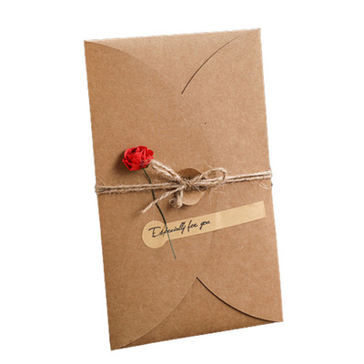 Šventinės džiovintos gėlės, sveikinimo atvirukai Kūrybiški vestuvių vakarėlio dovanų vokai, tinkantys gimtadienio šventėms HEE889